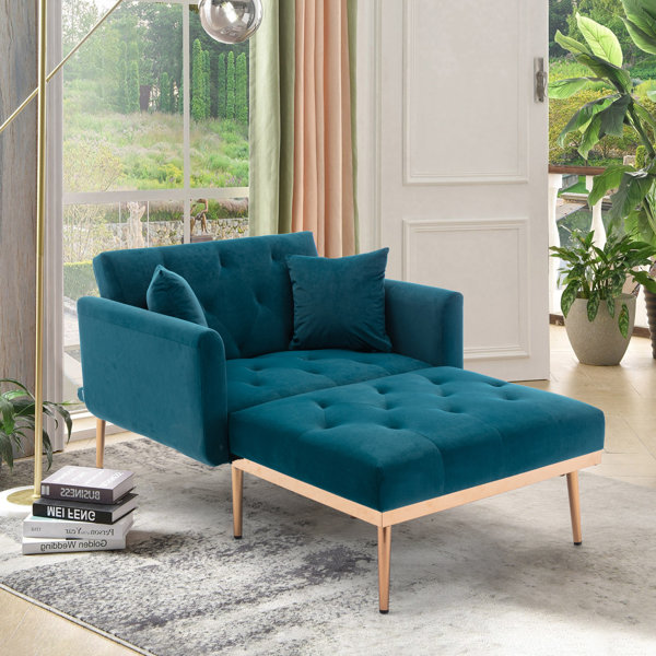 Everly Quinn 40.94'' Wide Tufted Velvet Lounge Chair & Reviews | Wayfair